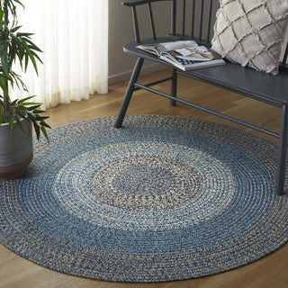 Safavieh Braided BRD318N Navy / Blue Area Rug Room Scene Feature