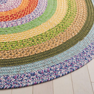 Safavieh Braided BRD324Y Green / Rust Area Rug Detail