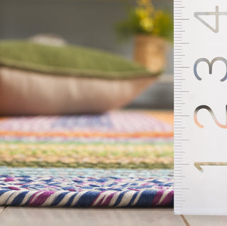 Safavieh Braided BRD324Y Green / Rust Area Rug Detail