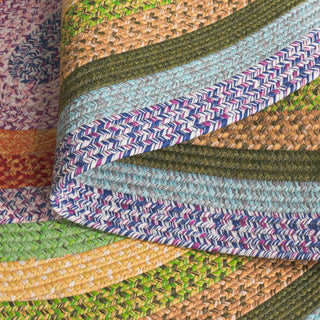 Safavieh Braided BRD324Y Green / Rust Area Rug Fold