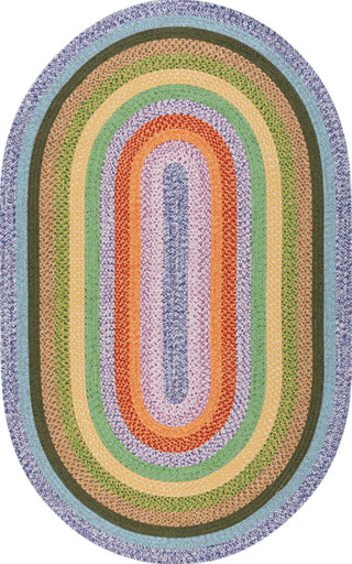Safavieh Braided BRD324Y Green / Rust Area Rug Oval
