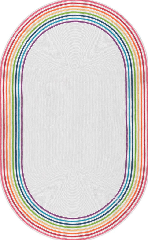 Safavieh Braided BRD326A Ivory / Rainbow Area Rug main image