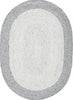 Safavieh Braided BRD904G Grey / Ivory Area Rug Oval