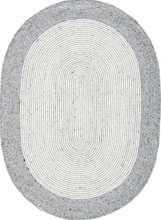 Safavieh Braided BRD904G Grey / Ivory Area Rug Oval