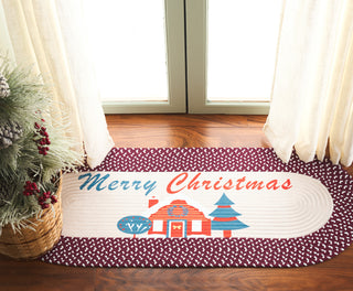 Safavieh Braided Posters BRP101Q Ivory / Burgundy Red Machine Washable Area Rug main image