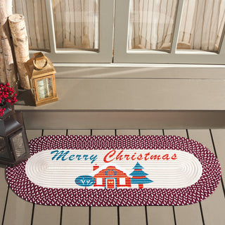 Safavieh Braided Posters BRP101Q Ivory / Burgundy Red Machine Washable Area Rug Room Scene