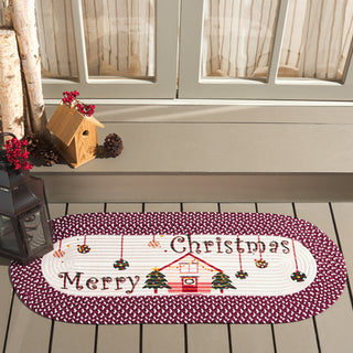 Safavieh Braided Posters BRP102Q Ivory / Burgundy Red Area Rug Room Scene