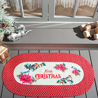 Safavieh Braided Posters BRP103Q Ivory / Red Area Rug Room Scene
