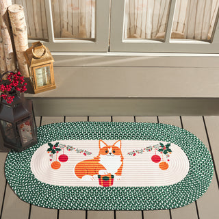Safavieh Braided Posters BRP105Y Ivory / Green Area Rug Room Scene
