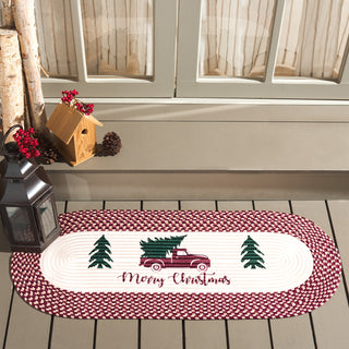 Safavieh Braided Posters BRP111Q Ivory / Burgundy Red Area Rug Room Scene