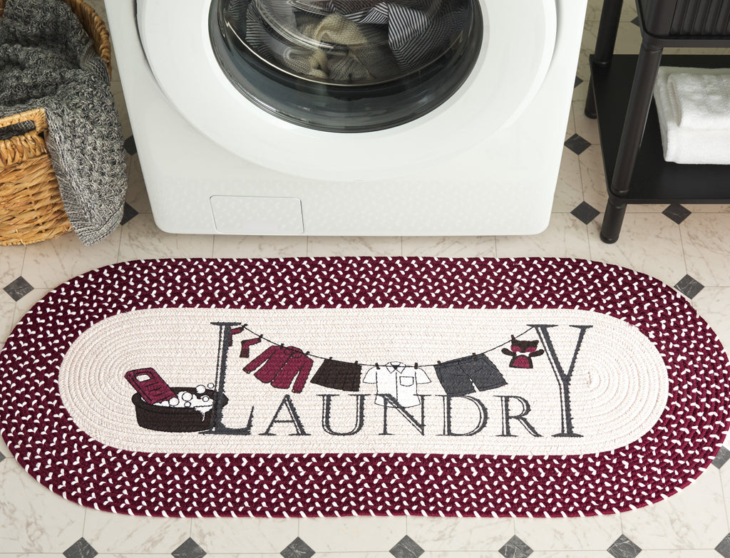 Safavieh Braided Posters BRP301Q Ivory / Burgundy Red Machine Washable Area Rug main image