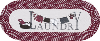 Safavieh Braided Posters BRP301Q Ivory / Burgundy Red Machine Washable Area Rug Oval