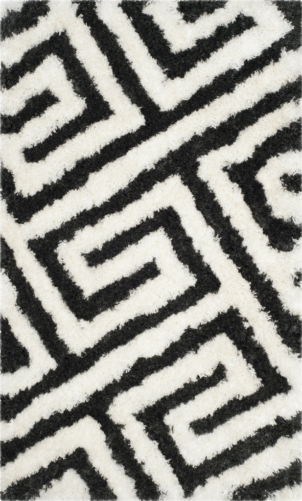 Safavieh Barcelona Shag BSG323 Graphite / Ivory Area Rug