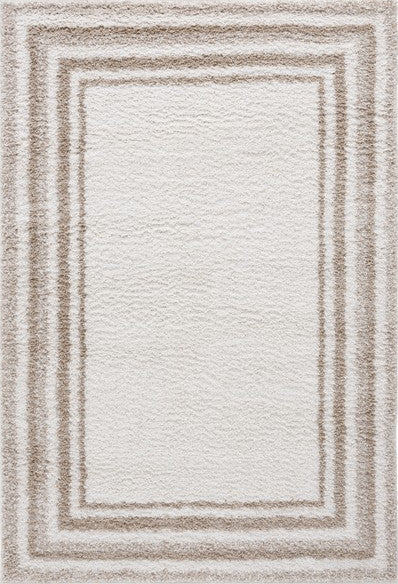 Safavieh Border and Stripe Shag BSP251 Ivory / Beige Area Rug