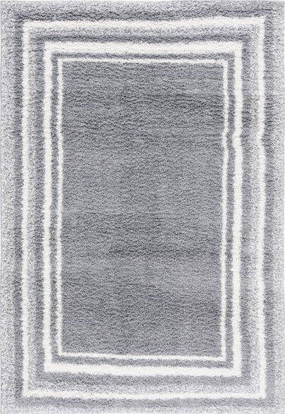 Safavieh Border and Stripe Shag BSP251 Grey / Ivory Area Rug