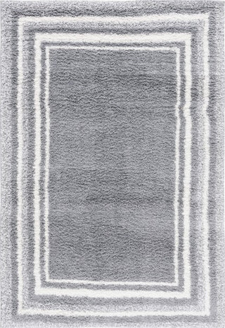 Safavieh Border and Stripe Shag BSP251 Grey / Ivory Area Rug