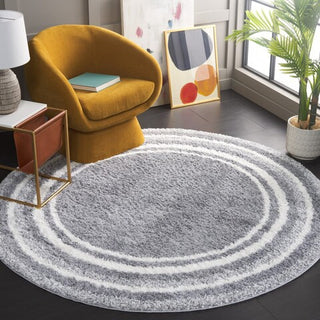 Safavieh Border and Stripe Shag BSP251 Grey / Ivory Area Rug