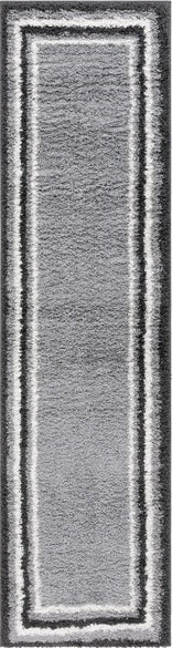 Safavieh Border and Stripe Shag BSP251 Grey / Black Area Rug