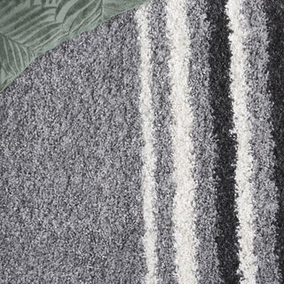 Safavieh Border and Stripe Shag BSP251 Grey / Black Area Rug