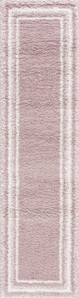 Safavieh Border and Stripe Shag BSP251 Pink / Ivory Area Rug