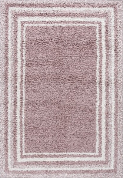 Safavieh Border and Stripe Shag BSP251 Pink / Ivory Area Rug