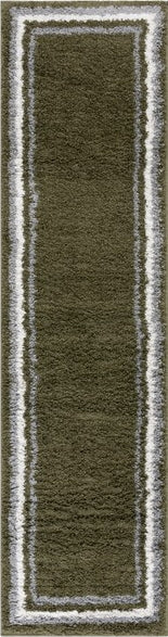 Safavieh Border and Stripe Shag BSP251 Green Area Rug