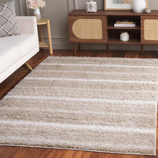 Safavieh Border and Stripe Shag BSP252 Beige / Ivory Area Rug