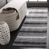 Safavieh Border and Stripe Shag BSP252 Grey / Black Area Rug Room Scene Feature