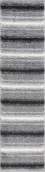 Safavieh Border and Stripe Shag BSP252 Grey / Black Area Rug