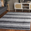 Safavieh Border and Stripe Shag BSP252 Grey / Black Area Rug