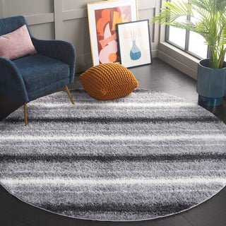 Safavieh Border and Stripe Shag BSP252 Grey / Black Area Rug