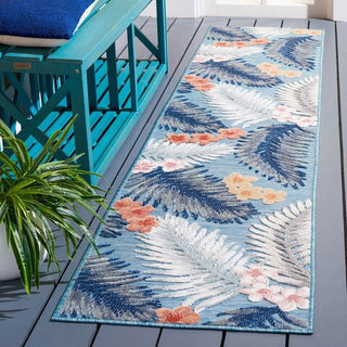 Safavieh Cabana CBN451J Aqua / Ivory Area Rug Room Scene Feature