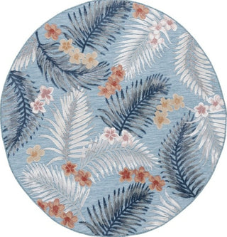 Safavieh Cabana CBN451J Aqua / Ivory Area Rug Round