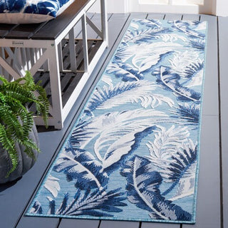 Safavieh Cabana CBN452J Aqua / Navy Area Rug Room Scene Feature