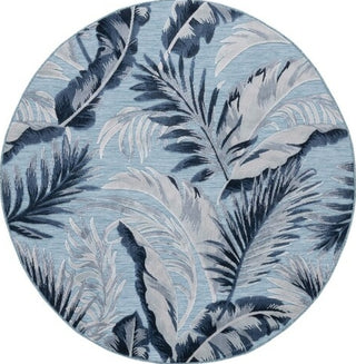 Safavieh Cabana CBN452J Aqua / Navy Area Rug Round