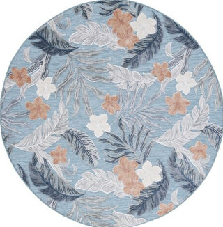 Safavieh Cabana CBN456M Blue / Grey Area Rug Round