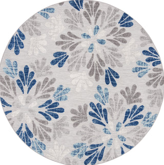 Safavieh Cabana CBN800F Grey / Blue Area Rug Round