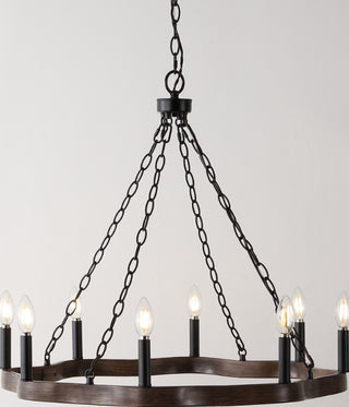 Safavieh Brookville CHA4042A Dark Walnut / Black Lamp Room Scene On Feature