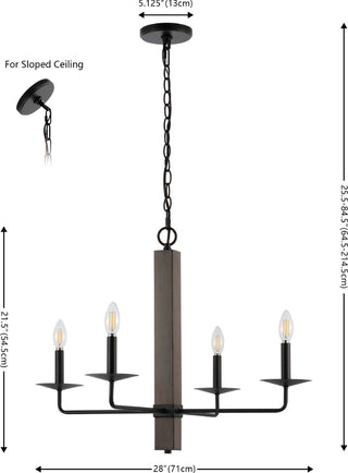 Safavieh Oakly CHA4059A Black / Walnut Lamp main image