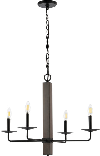 Safavieh Oakly CHA4059A Black / Walnut Lamp Main Off