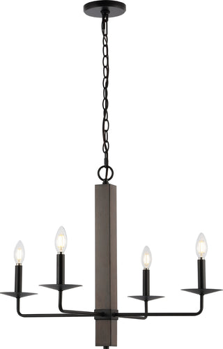 Safavieh Oakly CHA4059A Black / Walnut Lamp Main On