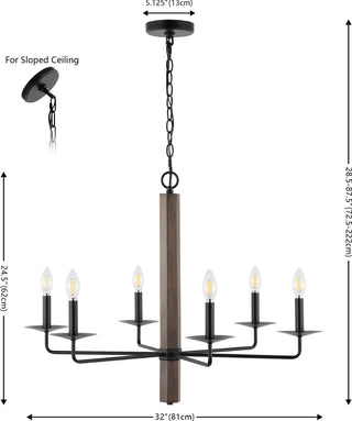 Safavieh Penbrook CHA4060A Black / Walnut Lamp main image