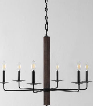 Safavieh Penbrook CHA4060A Black / Walnut Lamp Room Scene Off Feature