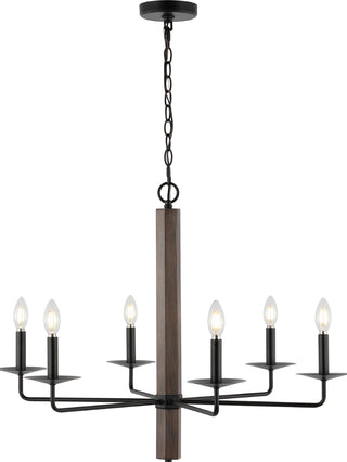 Safavieh Penbrook CHA4060A Black / Walnut Lamp Main On