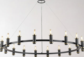 Safavieh Poitier CHA4065A Black / Brass Lamp Room Scene On Feature