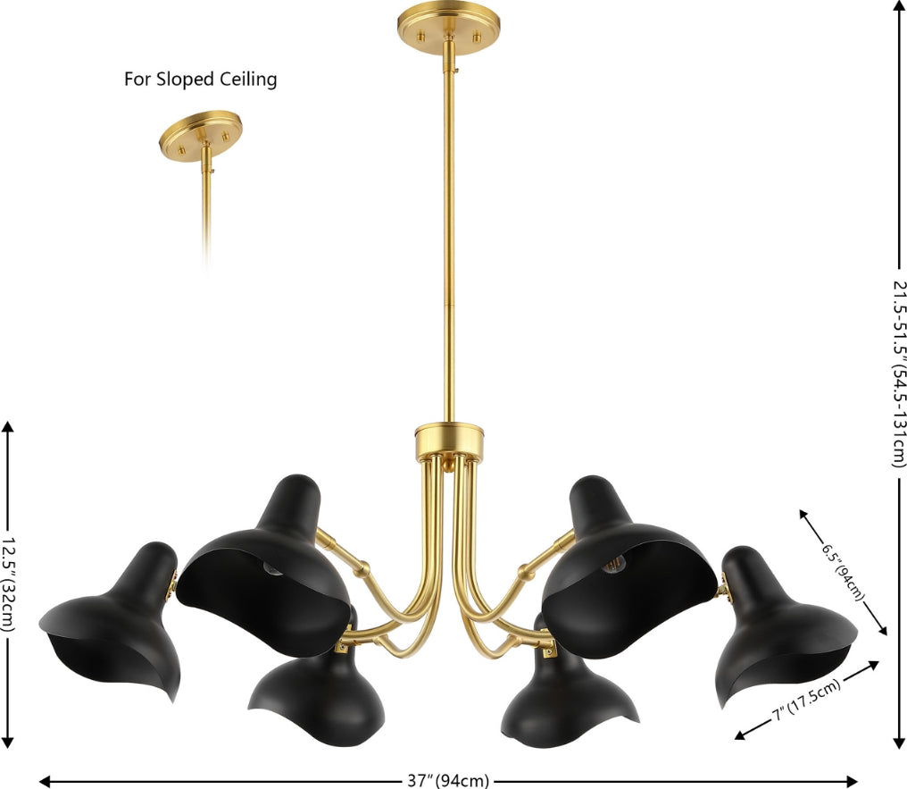 Safavieh Mykola CHA4071A Black / Brass Lamp main image