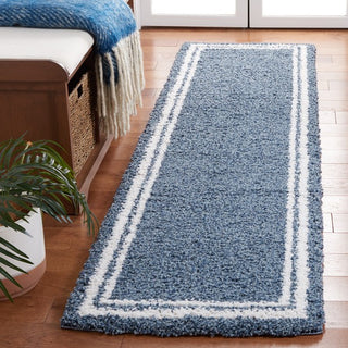 Safavieh Calico Shag CLC100 Blue / Ivory Area Rug Room Scene Feature