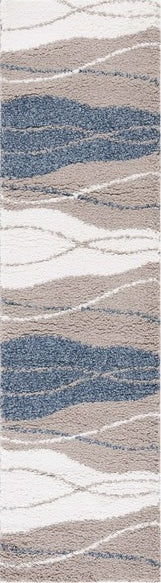 Safavieh Calico Shag CLC108 Taupe / Blue Area Rug