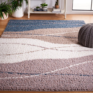 Safavieh Calico Shag CLC108 Taupe / Blue Area Rug