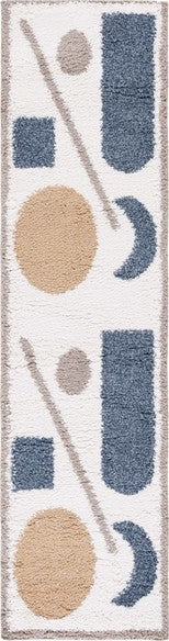 Safavieh Calico Shag CLC114 Ivory / Blue Area Rug